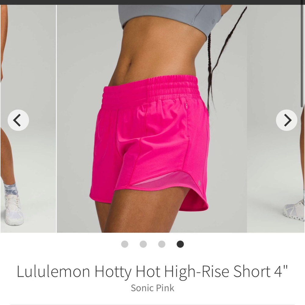 Lululemon Hotty Hot High Rise Shorts 4” Sonic Pink Sz 6